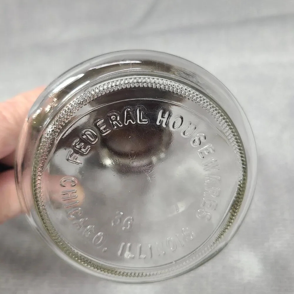 Vintage Federal Housewares Diner Style Glass Syrup Dispenser Brown Lid Retro 5